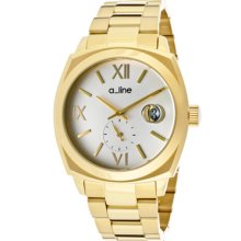 a_line Watches Women's Dashuri Silver Dial Gold Tone Ion Plated Stainl