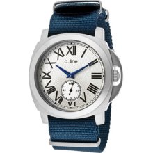 a_line Watches Women's Pyar Silver Textured Dial Blue Nylon Blue Nylon
