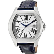 a_line Watches Women's Adore Silver Dial Blue Genuine Leather Blue Gen