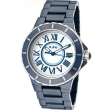 a_line Watches Women's Marina Silver Dial Blue Ceramic Blue Ceramic Si
