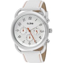 a_line Women's 'Maya' White Genuine Leather Watch