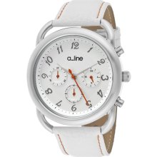 a_line Women's 'Maya' White Genuine Leather Watch