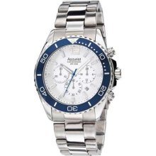 Accurist Men's Blue Bezel, White Dial, Stainless Steel Chronograph MB946NW Watch