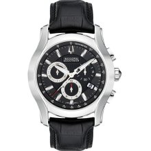 Accutron 63B139 Watch Stratford Mens - Black Dial Stainless Steel Case Quartz Movement