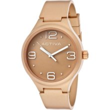 Activa Watches Women's Rose Gold Dial Rose Gold Polyurethane Rose Gol