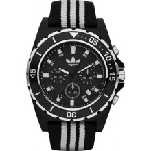 Adidas Mens Originals Stockholm Chronograph Polyurethane Watch - Two-tone Nylon Strap - Black Dial - ADH2664