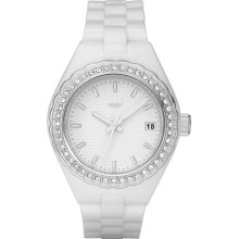 Adidas White Resin Plastic Chronograph Watch / Crystal Bezel Adh2527 Tag$115.00