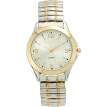 ADVANCE WATCH COMPANY LTD. Mens Watch with Round Two tone Case, White