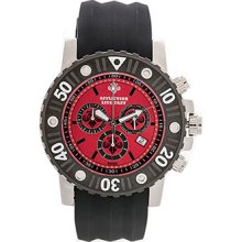Affliction - STEEL/RED GENTS CHRONOGRAPH WATCH by Affliction, OS