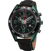 Akribos XXIV Men's Swiss Quartz Chronograph Strap Watch (Hunter green)