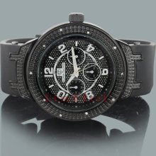 All Black Watches: Super Techno Mens Diamond Watch 0.10ct