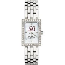 Alluring Ladies Nascar #14 Tony Stewart Watch with CZ Stones in Stainless Steel