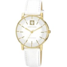 Anne Klein Watch, Womens White Genuine Leather Strap 36mm Ak-1058WTWT