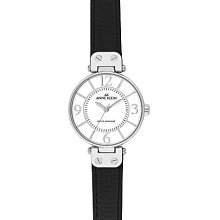 Anne Klein White-Dial Black-Strap Watch - Black