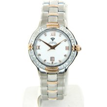 Aqua Master Silver Dial Two Tone Diamond Womens Watch W305 2