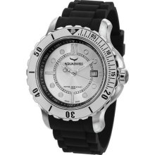 Aquaswiss 96G045 Rugged Man's Quartz Watch Stainless Steel Rubber