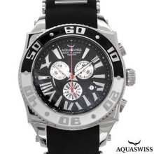 Aquaswiss Chronograph Swiss Movement Men's Watch Swissport Two Tone/silver Case