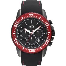 Armani Exchange AX1204 Black Silicone Strap Aluminum Case Men's Watch