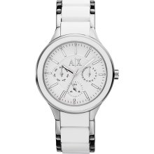 Armani Exchange White Dial Stainless Steel Ladies Watch AX5125