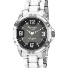 Armitron Ceramic & Steel Bracelet Watch, 42mm White/ Silver