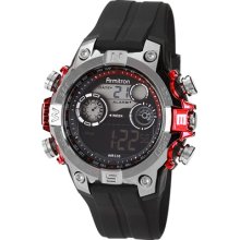 Armitron Mens Digital Black and Red Chronograph Sport Watch Black