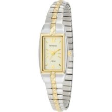 Armitron Now Quartz Ladies Two Tone Stretch Expansion Bracelet Watch 75/3415CHTT