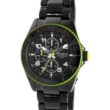 Armitron Round Multifunction Bracelet Watch, 43mm Black/ Lime Green