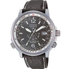 AS2031-14E - Citizen Eco-Drive Titanium And Leather Sapphire Radio Controlled Nighthawk Pilots Watch