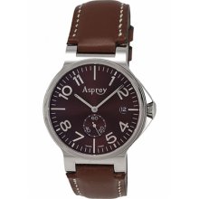 Asprey of London Watches Men's No.8 Purple Dial Brown Leather Brown Le