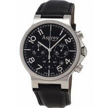 Asprey of London Watches Men's No. 8 Black Dial Black Leather Black L