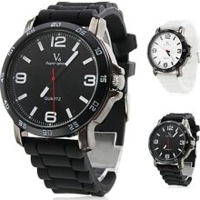 Assorted Colors Men's Silicone Band Analog Quartz Wrist Watch