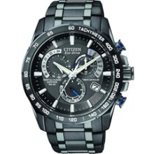 AT4007-54E - Citizen Black Sapphire Radio Controlled AT Chronograph Watch