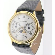 Audemars Piguet 18k Yellow Gold Day & Date Moonphase Automatic White Roman Dial