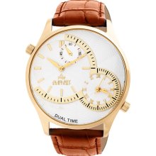 August Steiner Dual Time Gold-tone Mens Watch AS8010YG