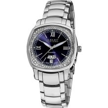 August Steiner Ladies Day Date Diamond Steel Watch