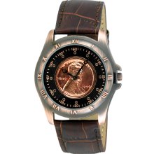 August Steiner Men's Wheat Penny Antique Copper Coin Watch (Collectors coin watch)