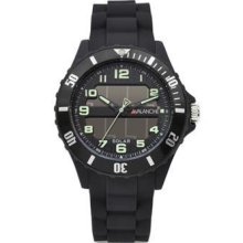 Avalanche Solar Powered Black Unisex Watch Av-1012s-bk