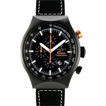 Avio Milano Men's 45 MM BLACK PVD Aluminum Case Chronograph Tachymeter