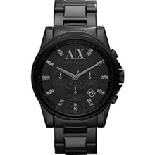 AX Armani Exchange Watch, Mens Chronograph Black Ion Plated Stainless