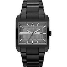AX Armani Exchange Watch, Mens Black Ion-Plated Stainless Steel Bracel