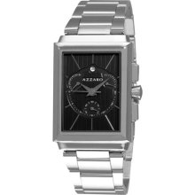 Azzaro Legend Rectangular Chrono Mens Black Face Retrograde Watch