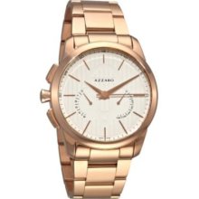 Azzaro Men s Legend Swiss Made Quartz Retrograde Rose-tone Stainless Steel Bracelet Watch