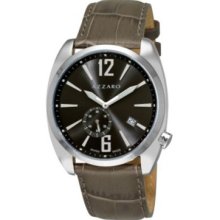 Azzaro Men s Seventies Swiss Made Quartz Leather Strap Watch