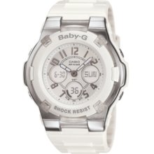 Baby-g Watch, Womens White Resin Strap BGA110-7B