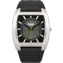 Base London Men's Quartz Watch With Black Dial Analogue Display And Black Plastic Or Pu Strap Ba102