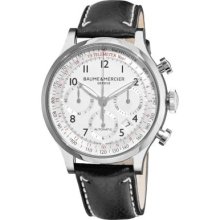 Baume & Mercier Men's Capeland Swiss Made Automatic Chronograph Brown Leather Strap Watch