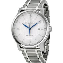 Baume & Mercier Men's 'Classima' Silver Dial Stainless Steel Watch