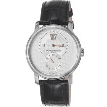 Baume & Mercier Men's 'classima' Silver Dial Black Leather Strap Watch