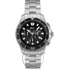 Belair Men Diver wrist watches: Steel Chronograph Black Dial a9810w/b-