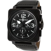 Bell & Ross Watches Men's Aviation Automatic Chronograph Black Dial Bl